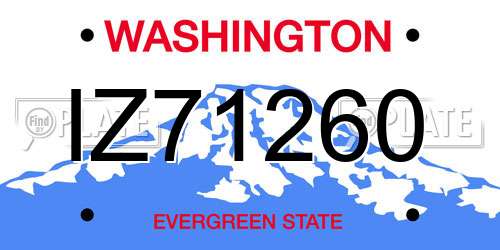 IZ71260 Washington License Plate