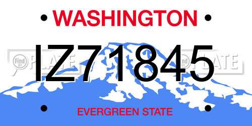 IZ71845 Washington License Plate