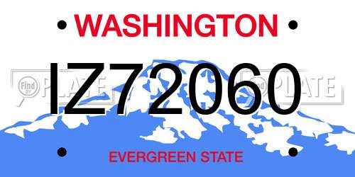 IZ72060 Washington License Plate