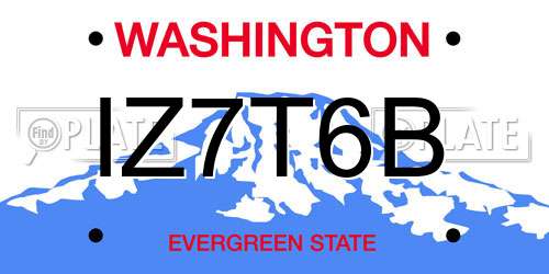 IZ7T6B Washington License Plate