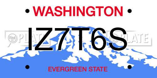 IZ7T6S Washington License Plate