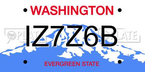 IZ7Z6B Washington License Plate