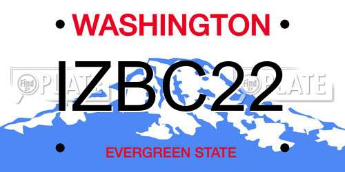 IZBC22 Washington License Plate
