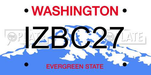 IZBC27 Washington License Plate