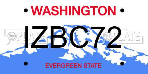 IZBC72 Washington License Plate