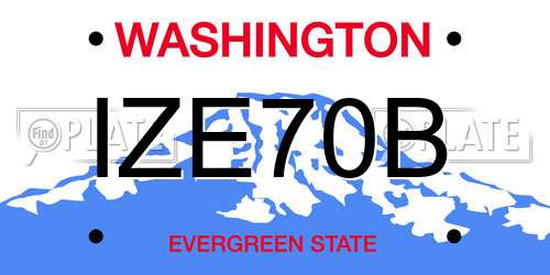 IZE70B Washington License Plate