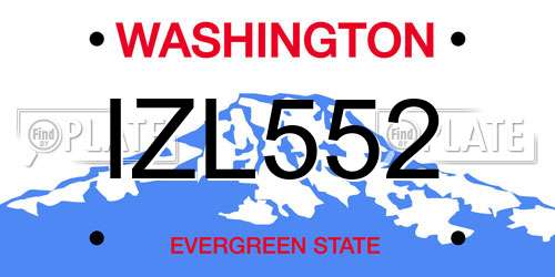 IZL552 Washington License Plate