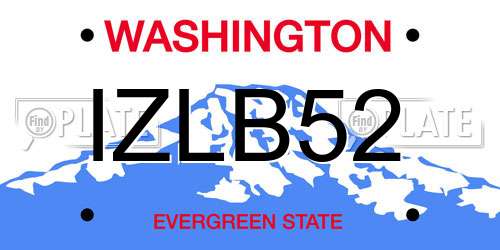 IZLB52 Washington License Plate