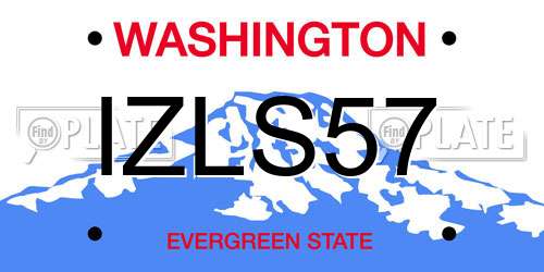 IZLS57 Washington License Plate