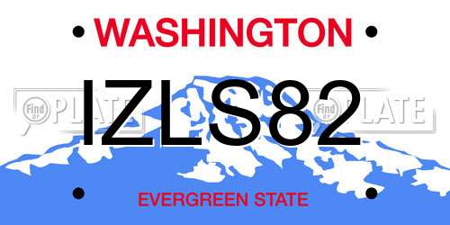IZLS82 Washington License Plate