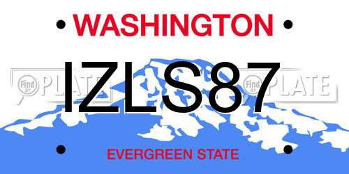 IZLS87 Washington License Plate