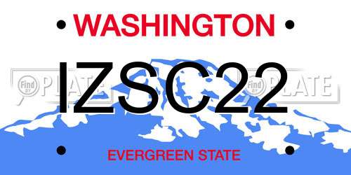 IZSC22 Washington License Plate