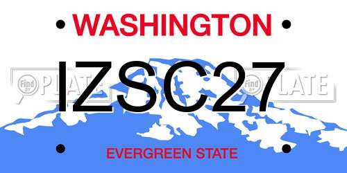 IZSC27 Washington License Plate