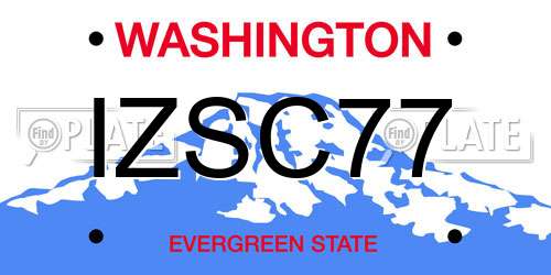 IZSC77 Washington License Plate