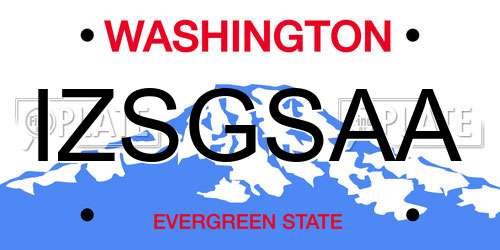 IZSGSAA Washington License Plate