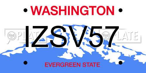 IZSV57 Washington License Plate