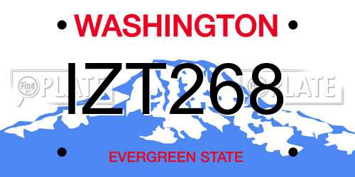 IZT268 Washington License Plate