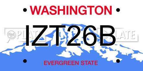 IZT26B Washington License Plate