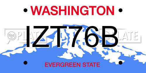IZT76B Washington License Plate
