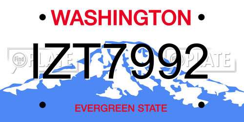 IZT7992 Washington License Plate