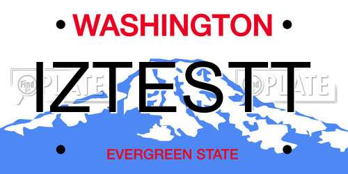 IZTESTT Washington License Plate