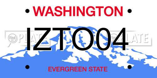 IZTO04 Washington License Plate