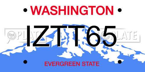 IZTT65 Washington License Plate