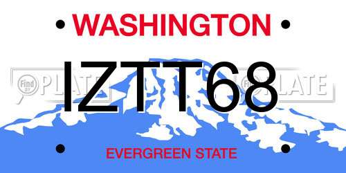 IZTT68 Washington License Plate