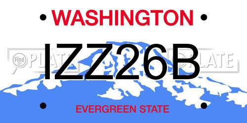 IZZ26B Washington License Plate