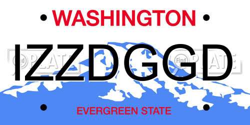 IZZDGGD Washington License Plate
