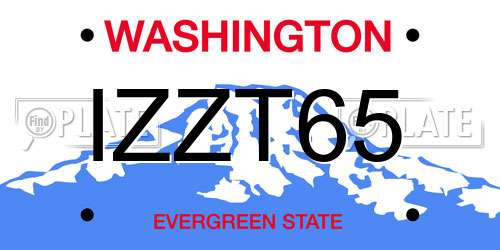 IZZT65 Washington License Plate