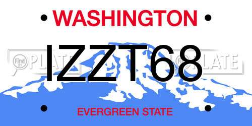IZZT68 Washington License Plate