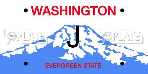J Washington License Plate