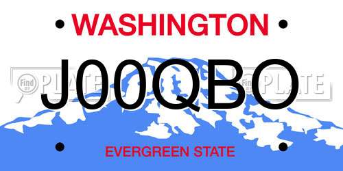 J00QBO Washington License Plate