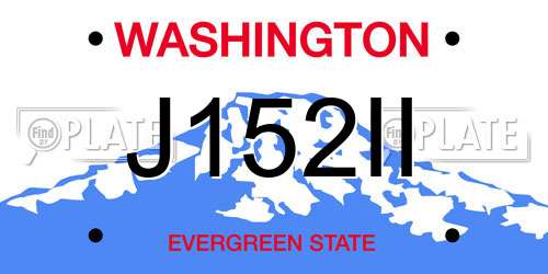 J152II Washington License Plate