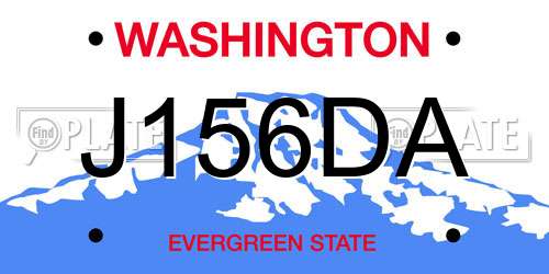 J156DA Washington License Plate