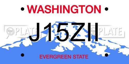 J15ZII Washington License Plate