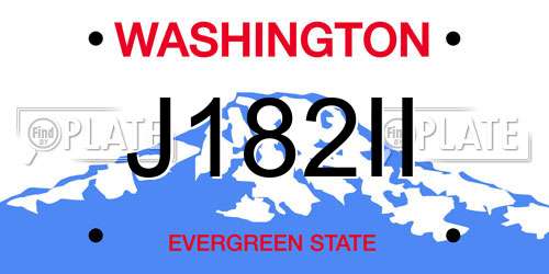 J182II Washington License Plate