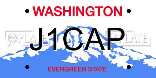 J1CAP Washington License Plate