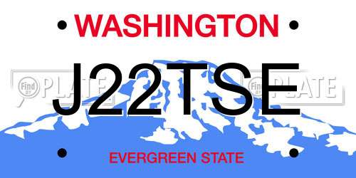 J22TSE Washington License Plate