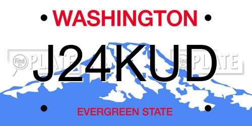J24KUD Washington License Plate