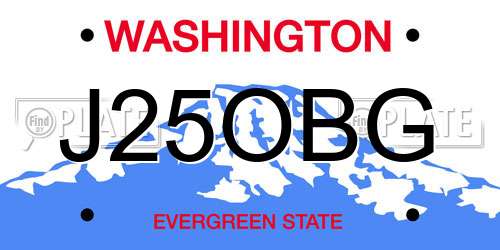 J25OBG Washington License Plate