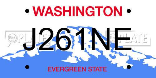 J261NE Washington License Plate