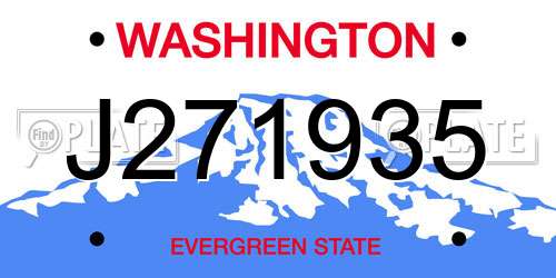 J271935 Washington License Plate
