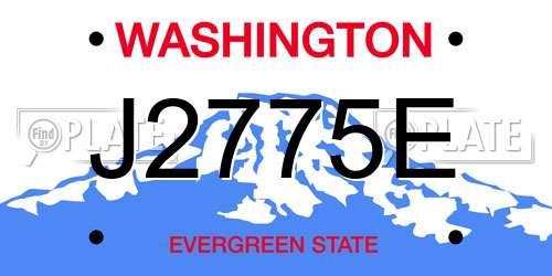 J2775E Washington License Plate