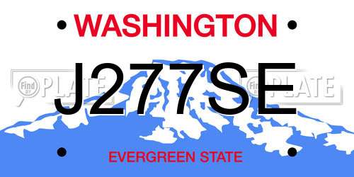 J277SE Washington License Plate