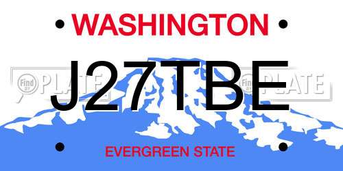 J27TBE Washington License Plate