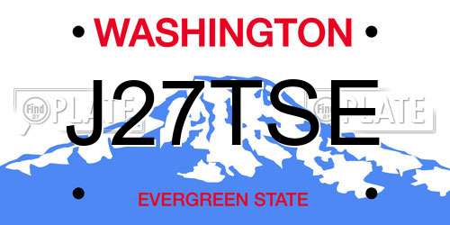 J27TSE Washington License Plate