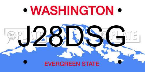 J28DSG Washington License Plate