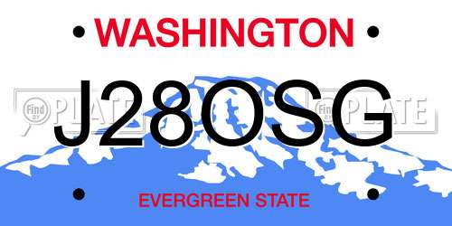 J28OSG Washington License Plate
